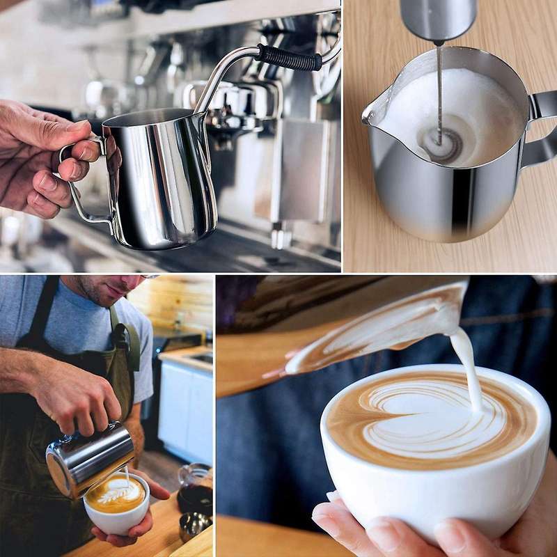 Milk Frothing Pitcher 350ml 201stainless Steelwith Decorating Pen