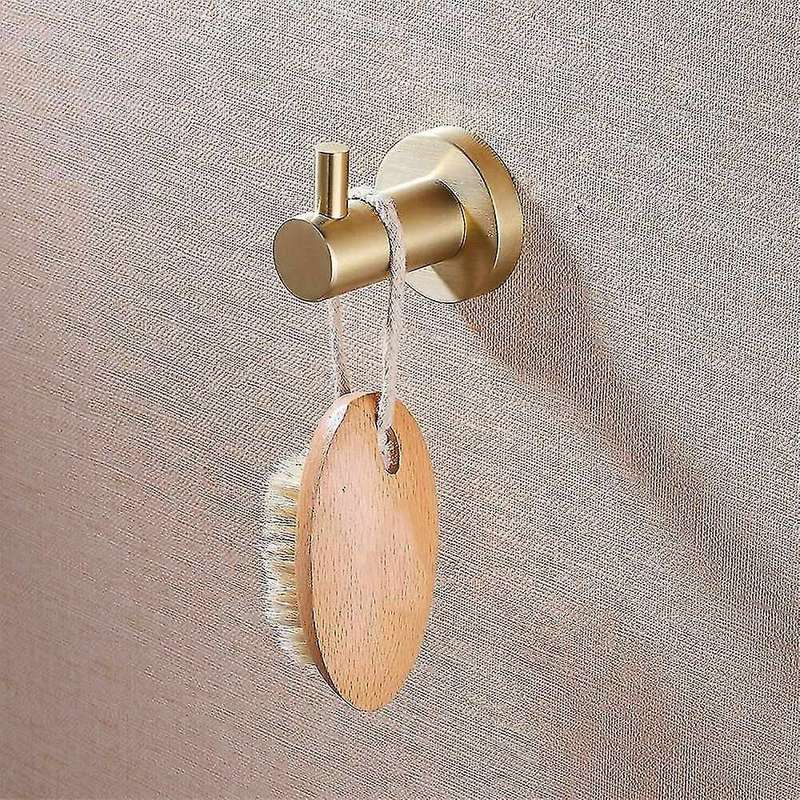 2pcs Bathroom Towel Hook Brushed Gold Stainless Steel Accessories