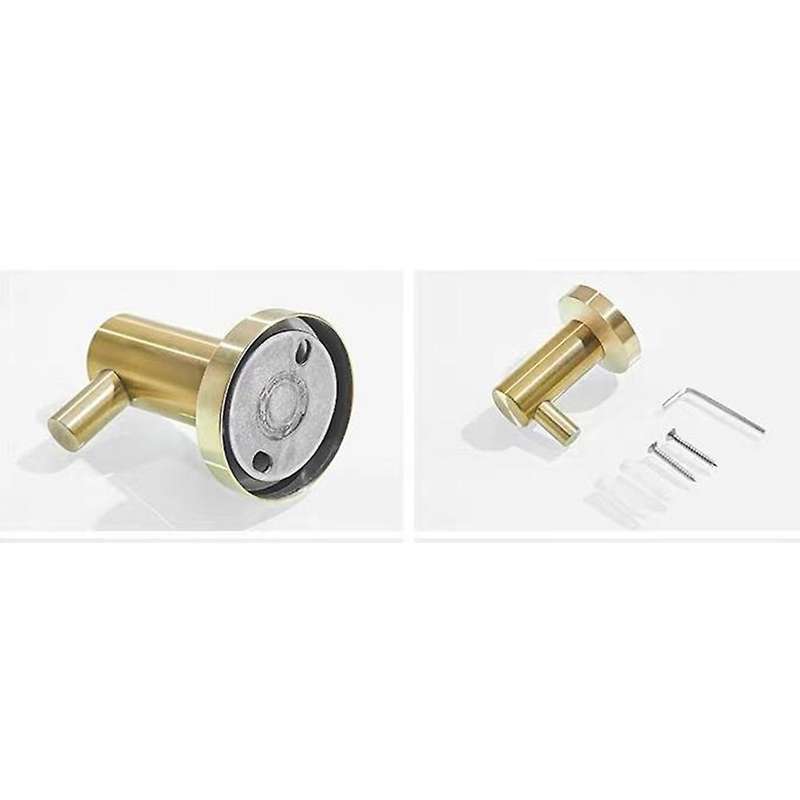 2pcs Bathroom Towel Hook Brushed Gold Stainless Steel Accessories