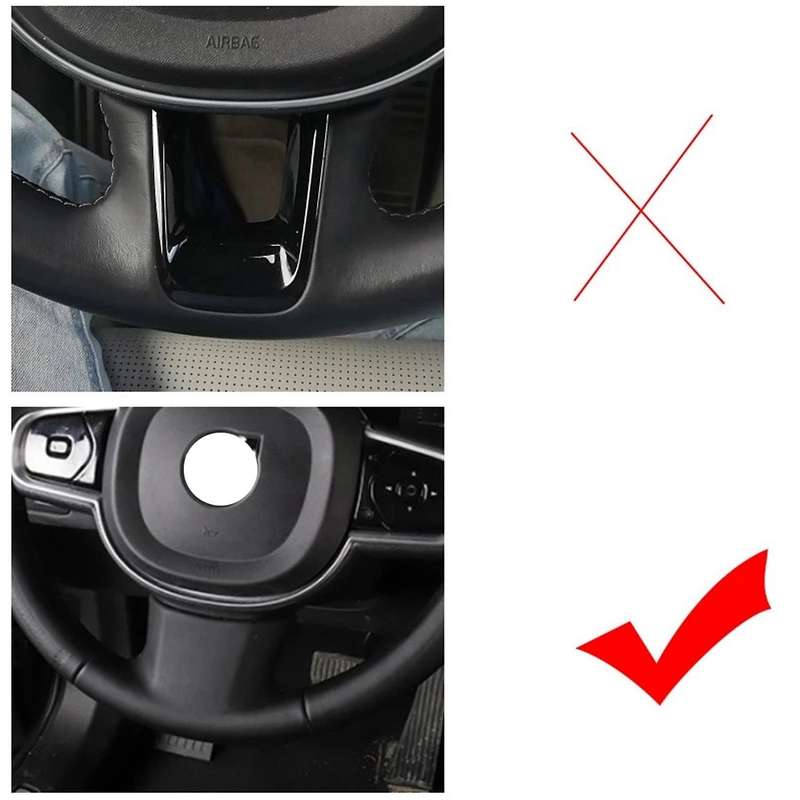 2pcs Steering Wheel Trim Frame Abs Plating for Volvo S60 V60 S90