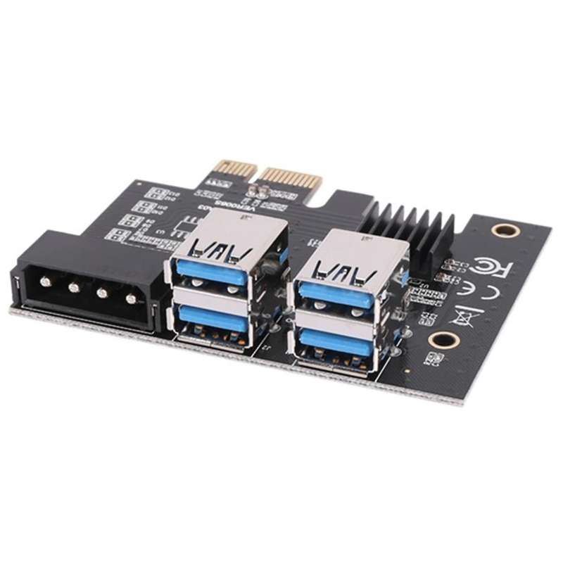 Pci-e to Pcie 1x to 16x Mining Riser Card with Molex 4 Pin Power Port