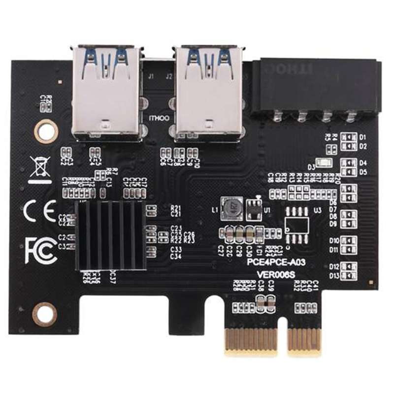 Pci-e to Pcie 1x to 16x Mining Riser Card with Molex 4 Pin Power Port