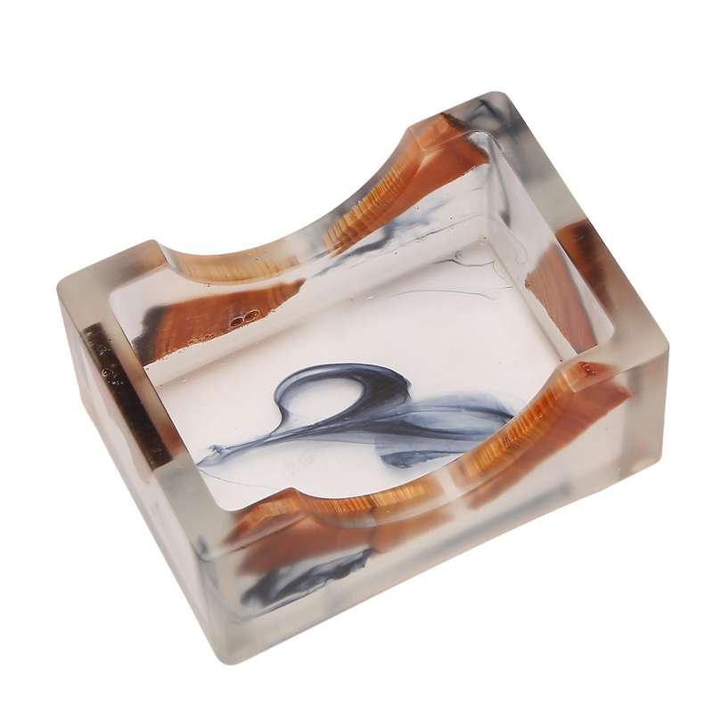 Wooden Coasters Set Of 6 - Square Resin Coasters with Holders