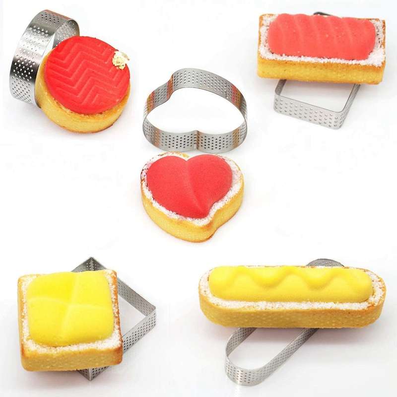 10 Pack Stainless Steel Tart Ring,tower Pie Baking Mould (5 Shapes)