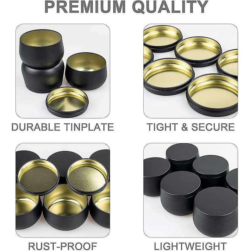 With Lids- 12pcs Candle Jars, 8oz Candle Metal Tins, for Diy (a)
