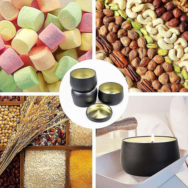 With Lids- 12pcs Candle Jars, 8oz Candle Metal Tins, for Diy (a)