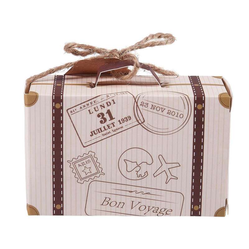150pcs Candy Box, Vintage Kraft Paper with Tags and Rope for Wedding