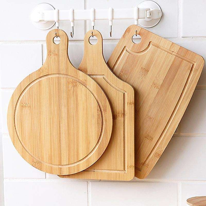 Bamboo Cutting Board for Kitchen, Pizza Fruit Board
