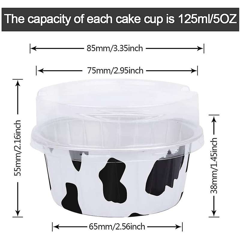 Dessert Cups with Lids, Mini Cupcake Liner Foil Baking Cups 100pcs