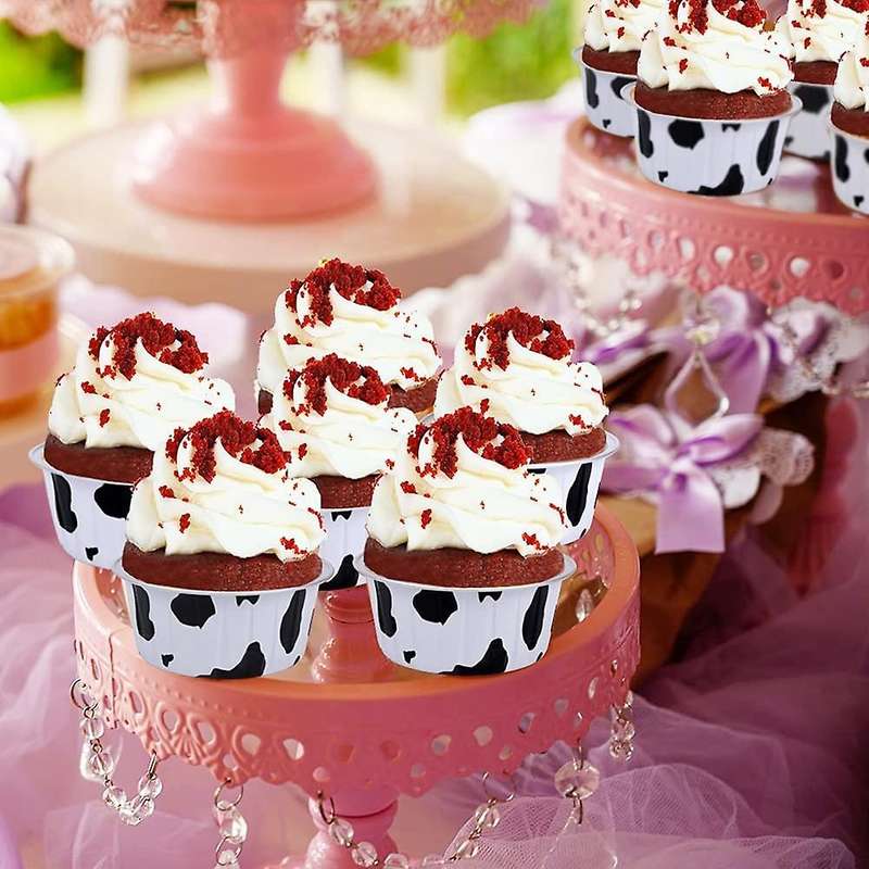 Dessert Cups with Lids, Mini Cupcake Liner Foil Baking Cups 100pcs