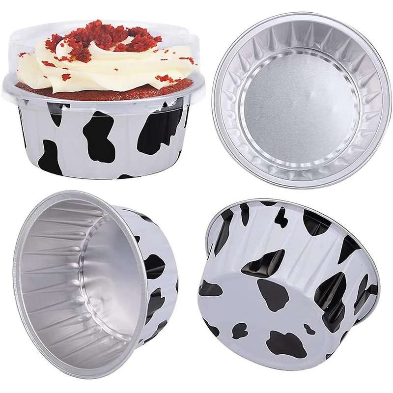 Dessert Cups with Lids, Mini Cupcake Liner Foil Baking Cups 100pcs