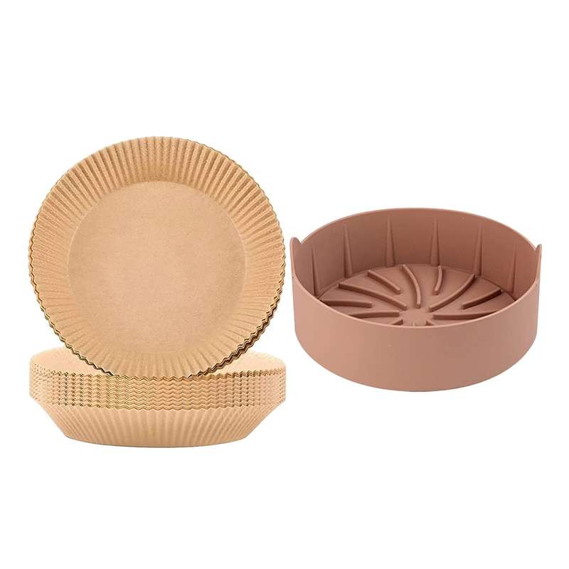 51 Pcs Air Fryer Silicone Pot and Air Fryer Disposable Paper Liner C