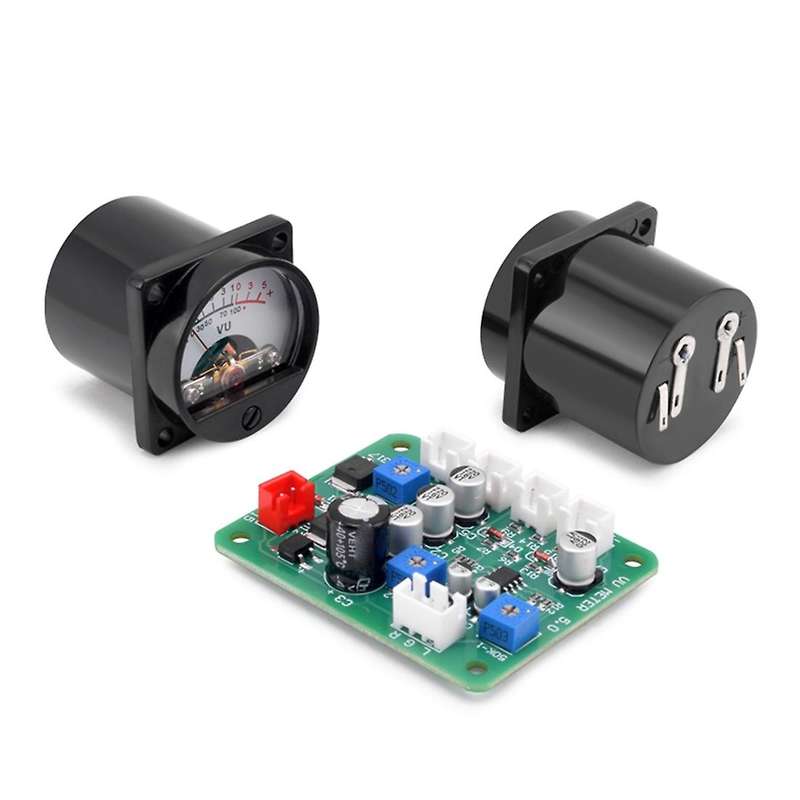 2 Pcs Vu Panel Meter Warm Back Light Recording+driver Board+cables