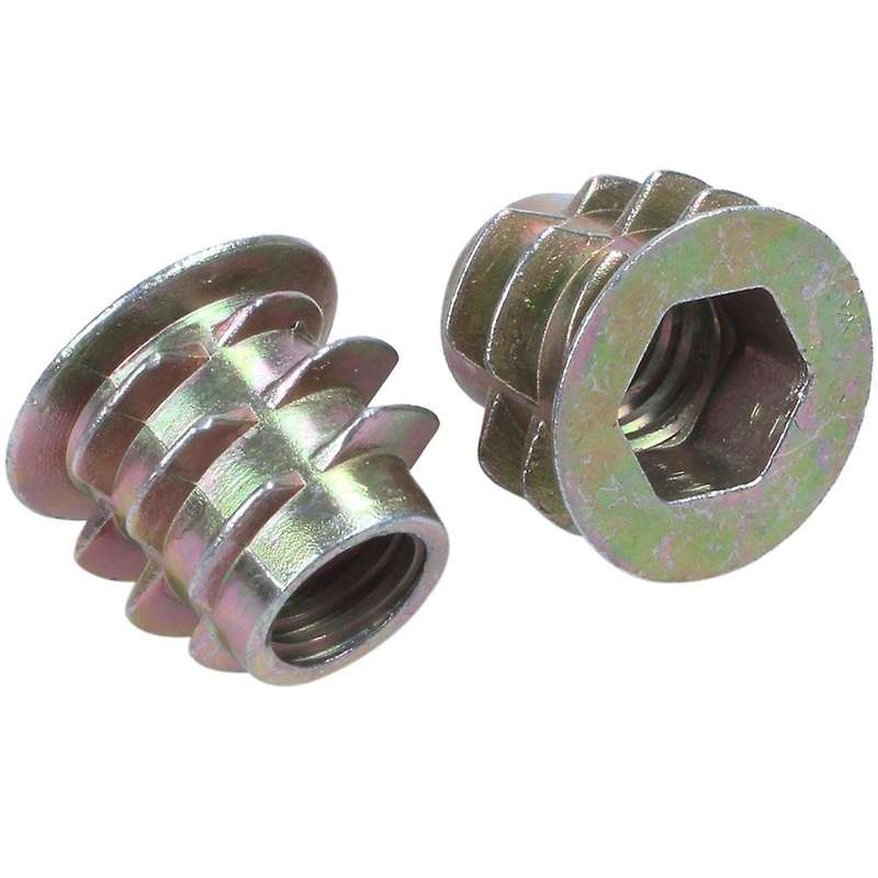 30 Pcs M6x10mm Hex Socket Screw In Thread Insert Nut for Wood