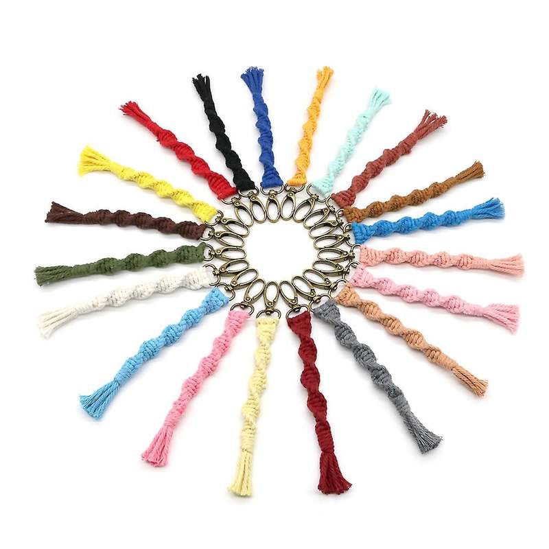 20 Pieces Macrame Keychains with Tassels for Car Key Phone Wallet