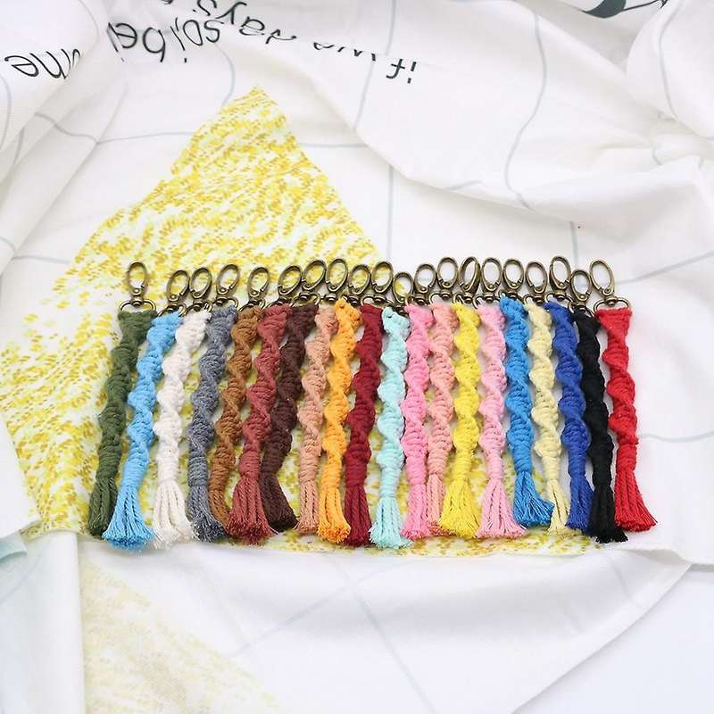 20 Pieces Macrame Keychains with Tassels for Car Key Phone Wallet