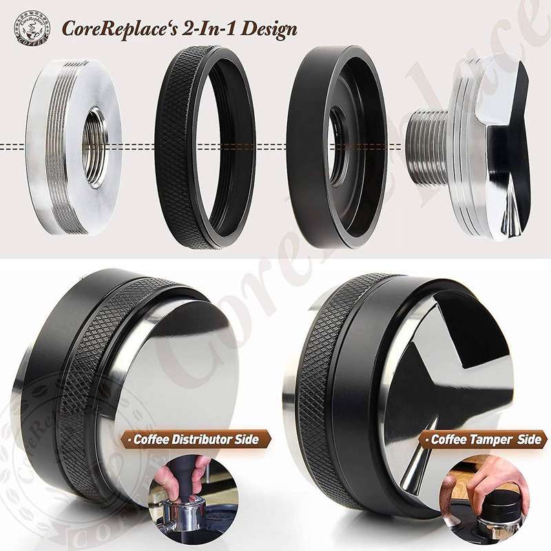 53mm Stainless Steel Coffee Distributor and Tamper,adjustable Depth