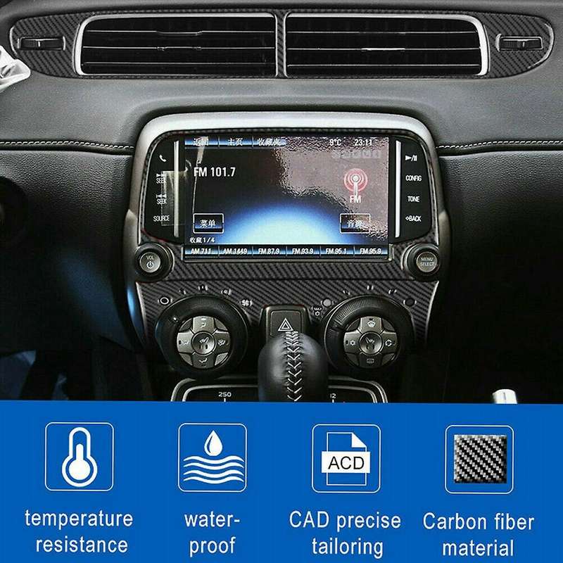 Central Console Panel Carbon Fiber for Chevrolet Camaro 2010-2015