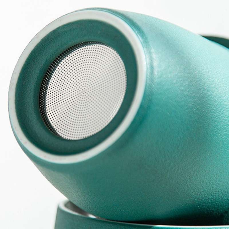Handmade Ceramic One-piece Filter Tea Cup with Lid Green