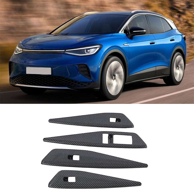 4pcs Carbon Fiber Window Glass Lift Switch Cover for Id.4x Id4x 2022