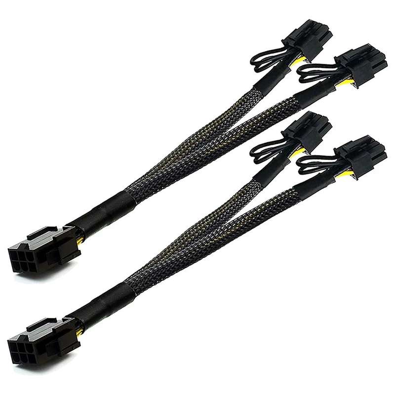 8pc Pci-e 6pin to Dual Pcie 8pin Image Card Pci Express Power Adapter
