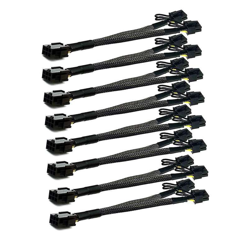 8pc Pci-e 6pin to Dual Pcie 8pin Image Card Pci Express Power Adapter