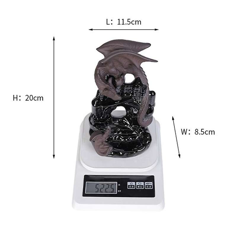 Incense Burner Ceramic Dragon Incense Cone Waterfall Smoking