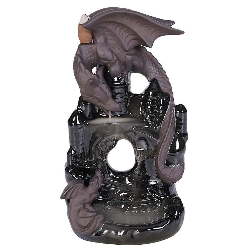 Incense Burner Ceramic Dragon Incense Cone Waterfall Smoking