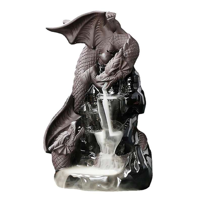 Waterfall Incense Burner Ceramic Dragon Mixed Incense Cone Room Decor
