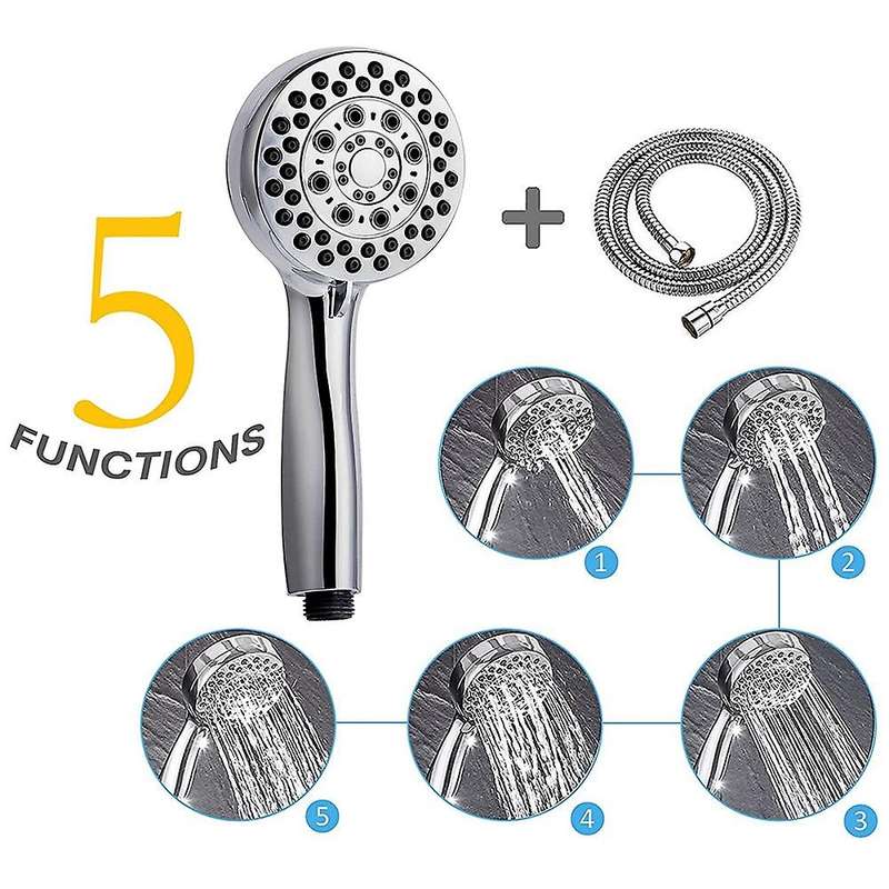 Handheld Shower Head Set with 59-inch Shower Hose, Adjustable Shower
