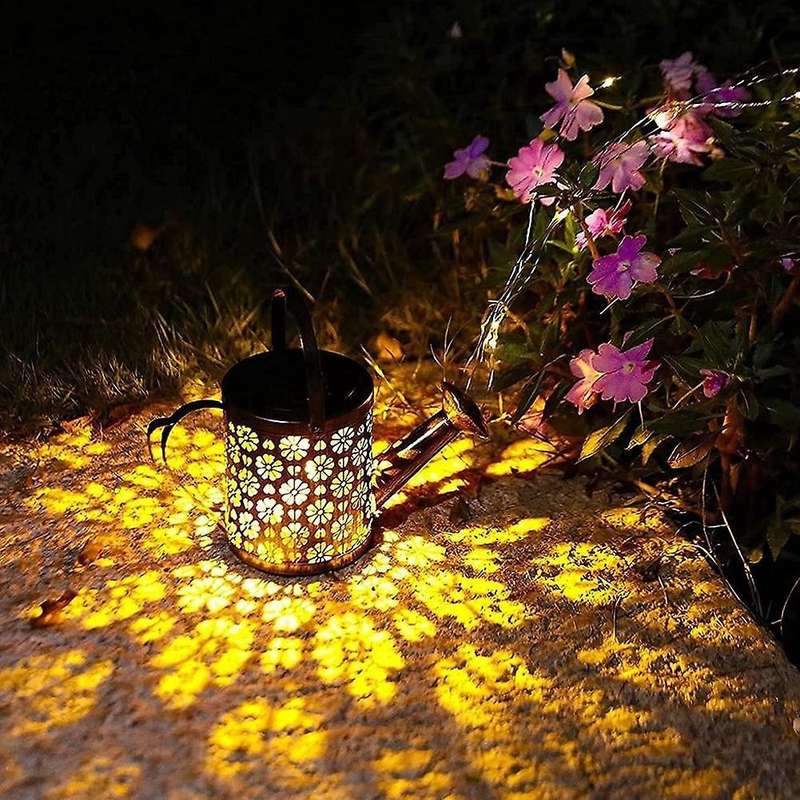 Watering Can Solar Lights for Outdoor Garden, Star Shower Garden B
