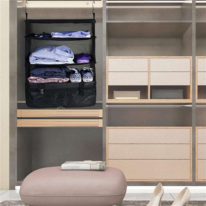 Hanging Organizer Portable Travel Storage Bag Travel Suitcase Shelves