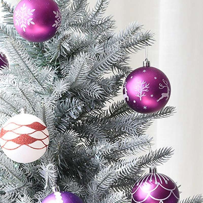 16 Square Grid Christmas Painted Ball Christmas Tree Pendant Gold
