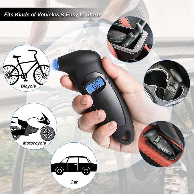 5pcs Car Digital Tire Pressure Gauge 0-150 Psi for Bikes Motorcycle