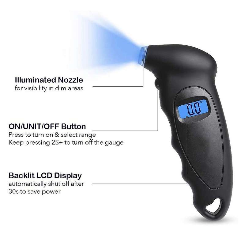 5pcs Car Digital Tire Pressure Gauge 0-150 Psi for Bikes Motorcycle