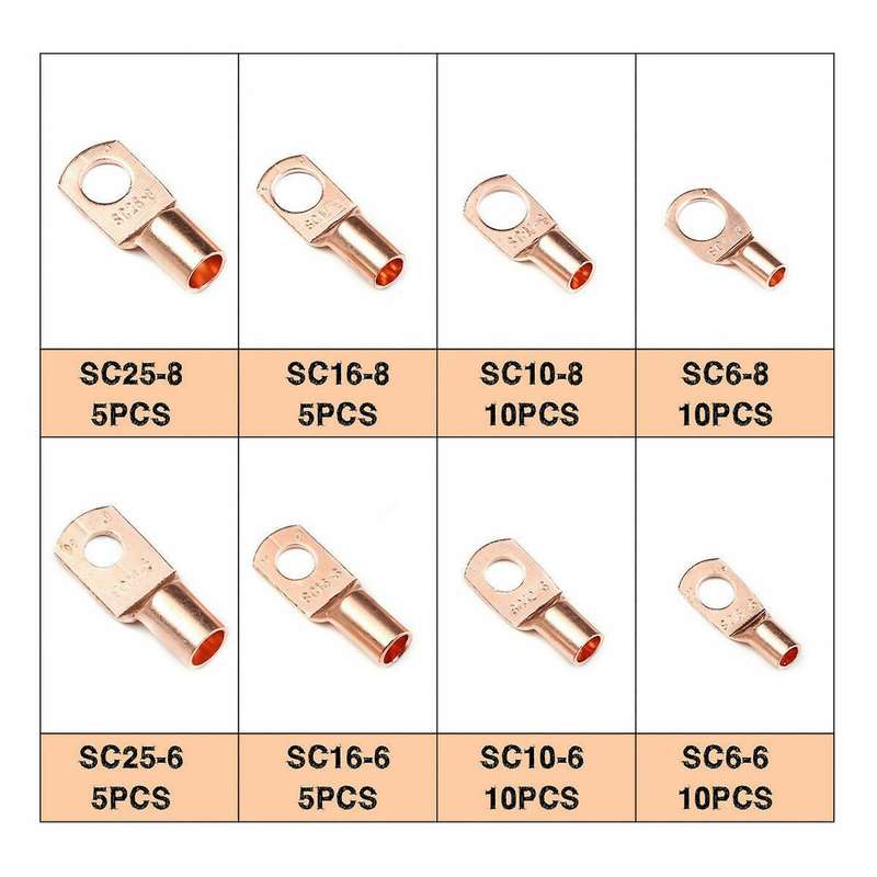 140pcs Copper Wire Ring Terminal Lug Sc Battery Welding Connectors