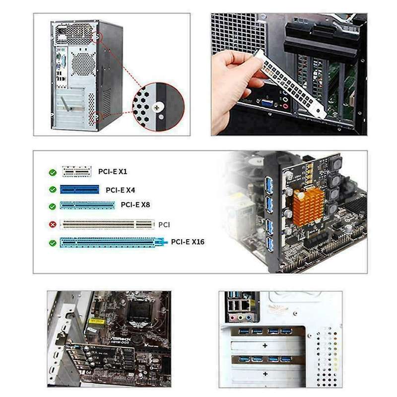 7 Port 5gbps Adapter Pci-e Express Super Speed Add On Card