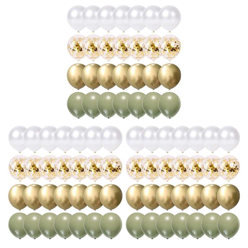 3set Balloons Eucalyptus Pearl Olive Green Birthday Party Decorations