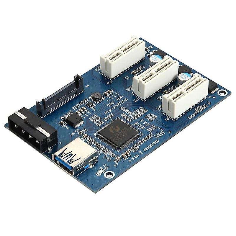 Pci-e Express 1x to 3 Port 1x Switch Multiplier Hub Riser Card +usb