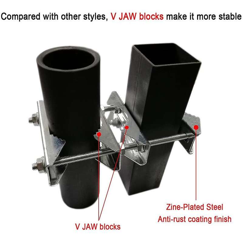 3 Pack Double Antenna Mast Clamp V Jaw Block 5.5inch Bolts