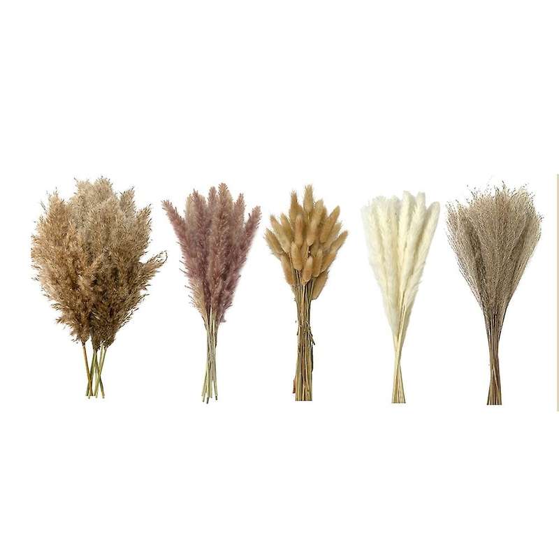 110 Pcs Pampas Grass Boho Decor Dried Grass Bouquet