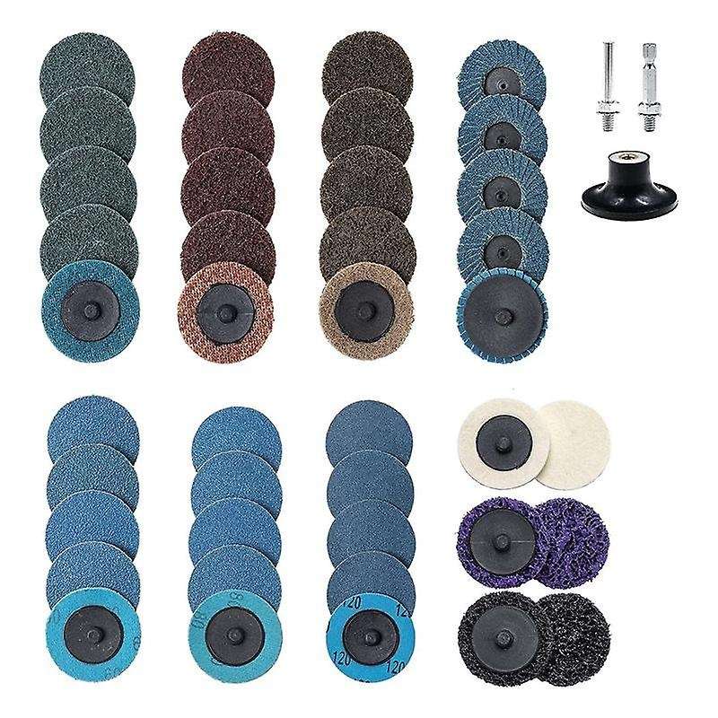 44-piece Roll Lock 2 Inch Sanding Disc Set, Disc, Quick Change Disc
