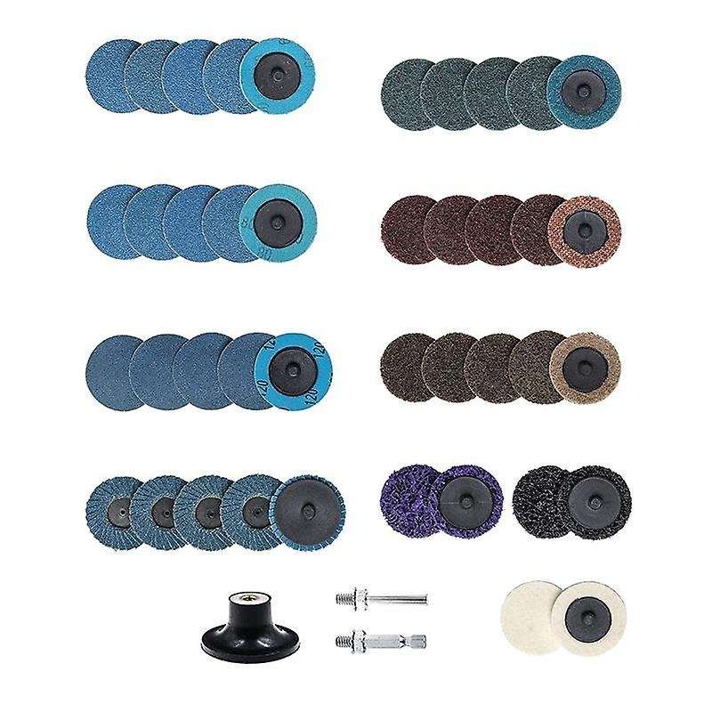44-piece Roll Lock 2 Inch Sanding Disc Set, Disc, Quick Change Disc
