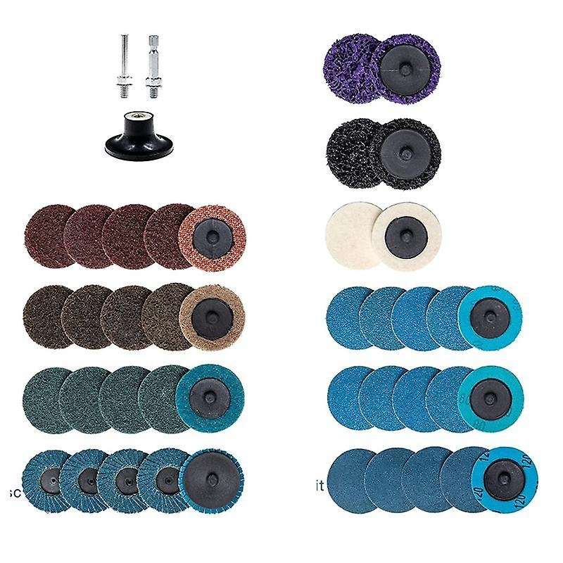 44-piece Roll Lock 2 Inch Sanding Disc Set, Disc, Quick Change Disc