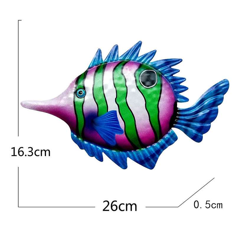 4pcs Metal Fish Wall Marine Art Decoration Hanging Fish Statue