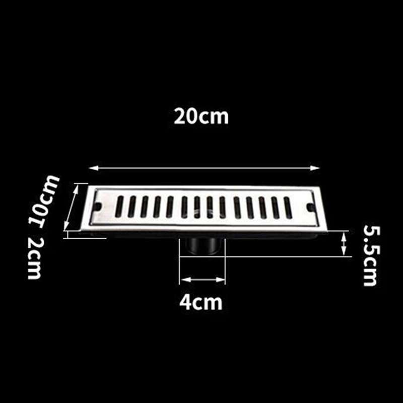Rectangular Linear Shower Floor Drain for Hotel Bathroom Floor