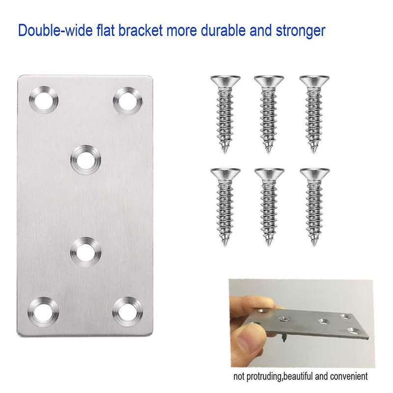 16pcs Flat Bracket Straight Fixing Repair Board, for Furniture