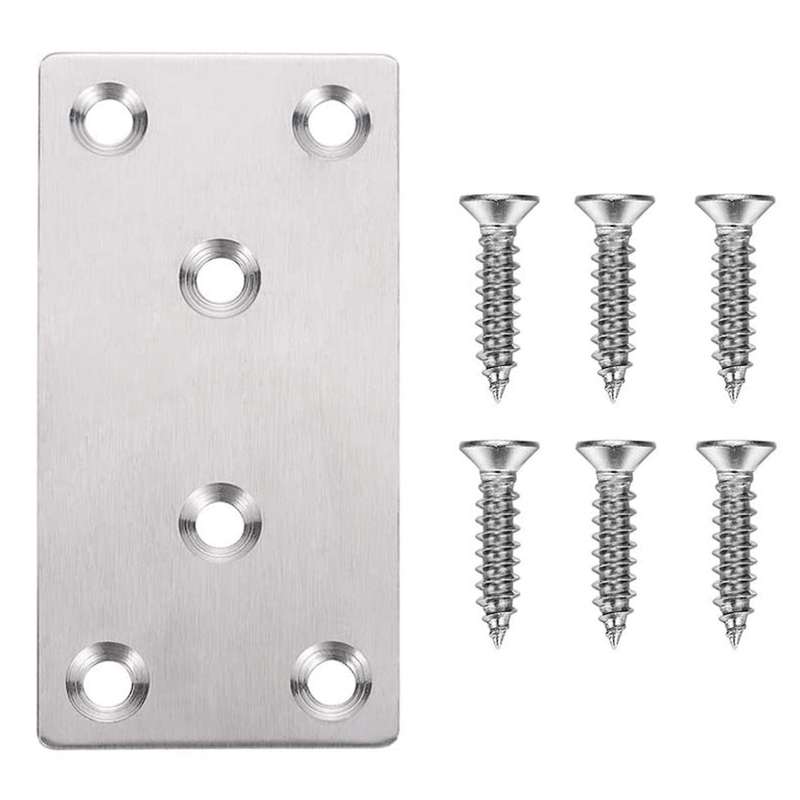 16pcs Flat Bracket Straight Fixing Repair Board, for Furniture