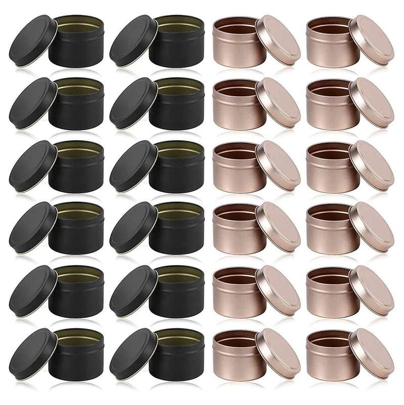 24 Pack Candle Tin Cans, 4 Oz, for Diy Candle Making, Arts & Crafts