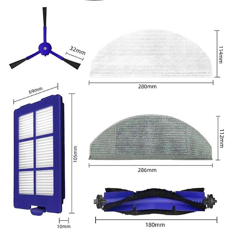Robot Vacuum Cleaner Parts Main Side Brush Hepa Filter Mop Cloth